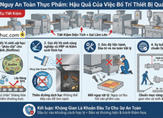 Mối nguy an toàn thực phẩm từ việc bố trí thiết bị sai